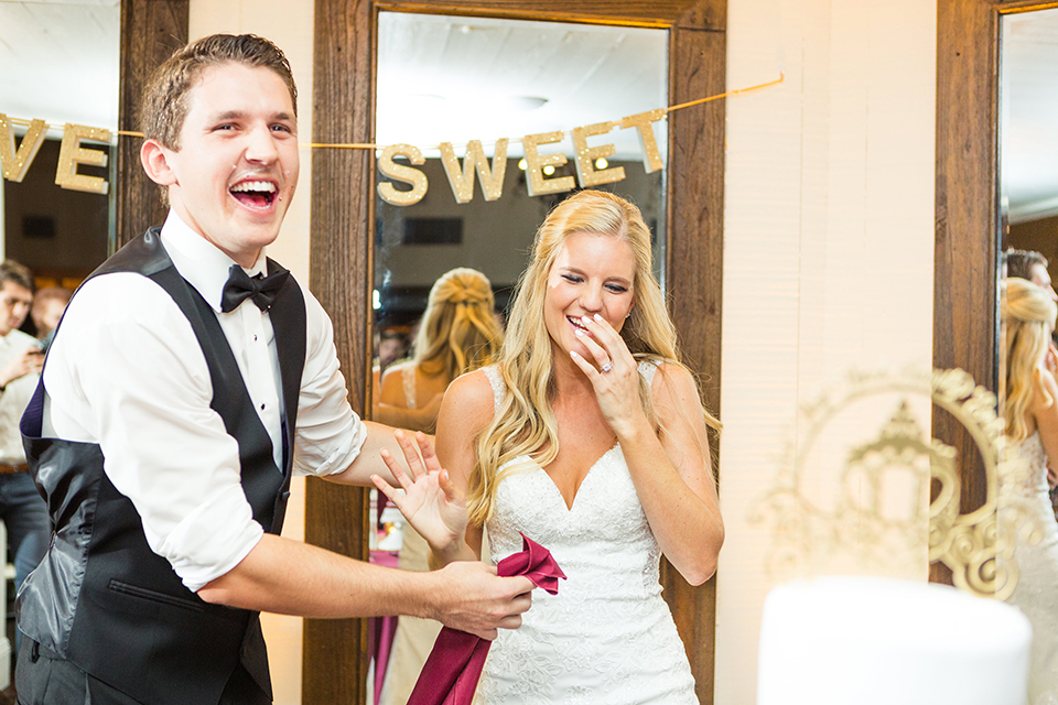 Autumn-inspired-wedding-at-coto-valley-country-club-reception-bride-and-groom-cutting-cake