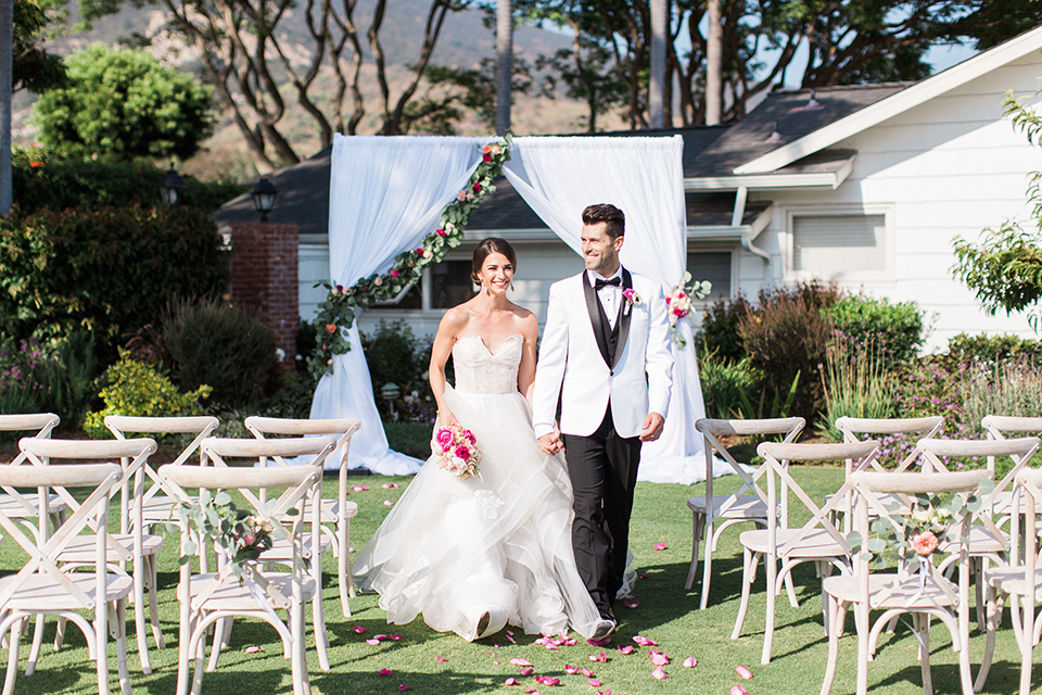 Santa-barbara-outdoor-wedding-bride-and-groom-ceremony-walking