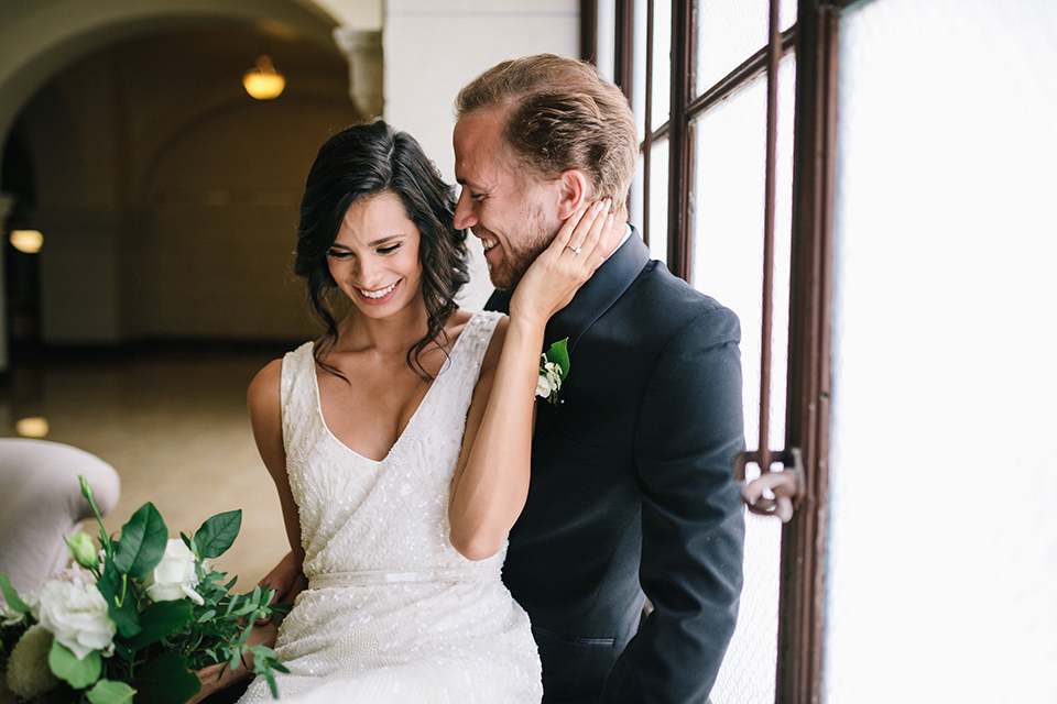 Los-angeles-wedding-at-the-majestic-bride-and-groom-hugging-and-smiling