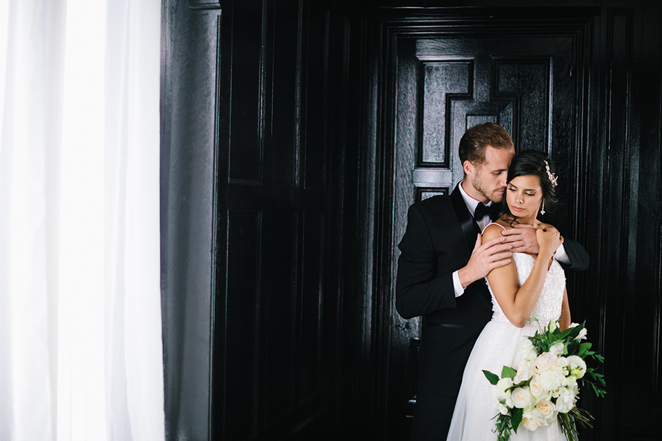 Los-angeles-wedding-at-the-majestic-bride-and-groom-standing-hugging-close-up