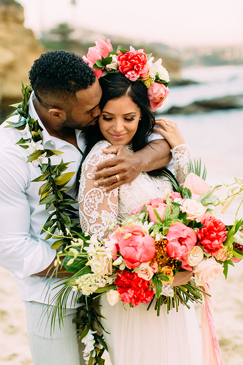 Orange-county-beach-wedding-in-dana-point-bride-and-groom-hugging-close-up