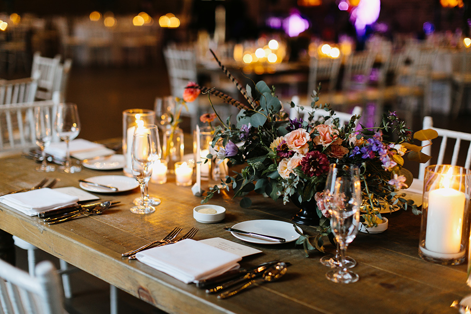 The-Mansion-at-Natirar-table-décor-wood-tables-with-organic-materials-green-flowers-white-candles