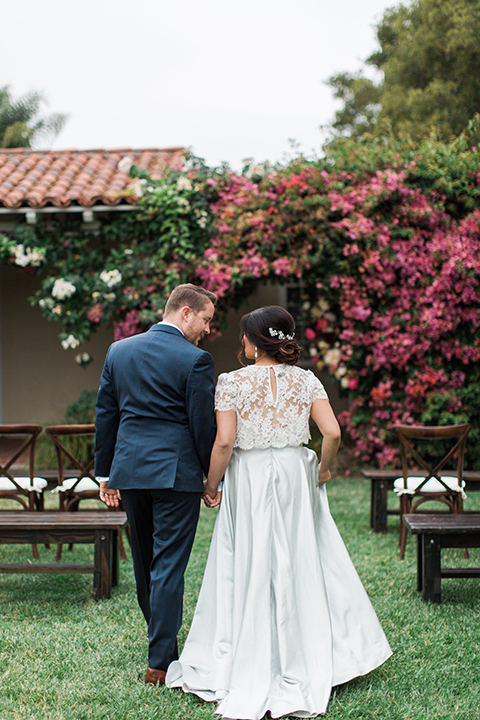 San-diego-outdoor-wedding-at-the-inn-at-rancho-santa-fe-ceremony-bride-and-groom-walking