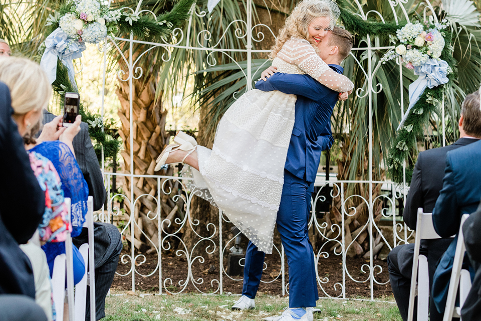 South-carolina-summer-outdoor-wedding-at-the-wickliffe-house-ceremony-bride-and-groom-hugging