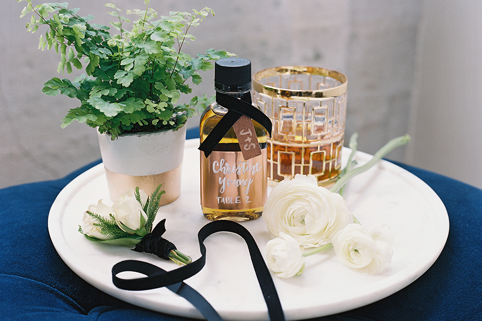 Same-sex-industrial-wedding-at-the-1912-table-set-up-with-drinks