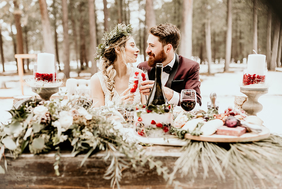 Arizona-Elopement-Shoot-the-bride-and-groom-holding-drinks