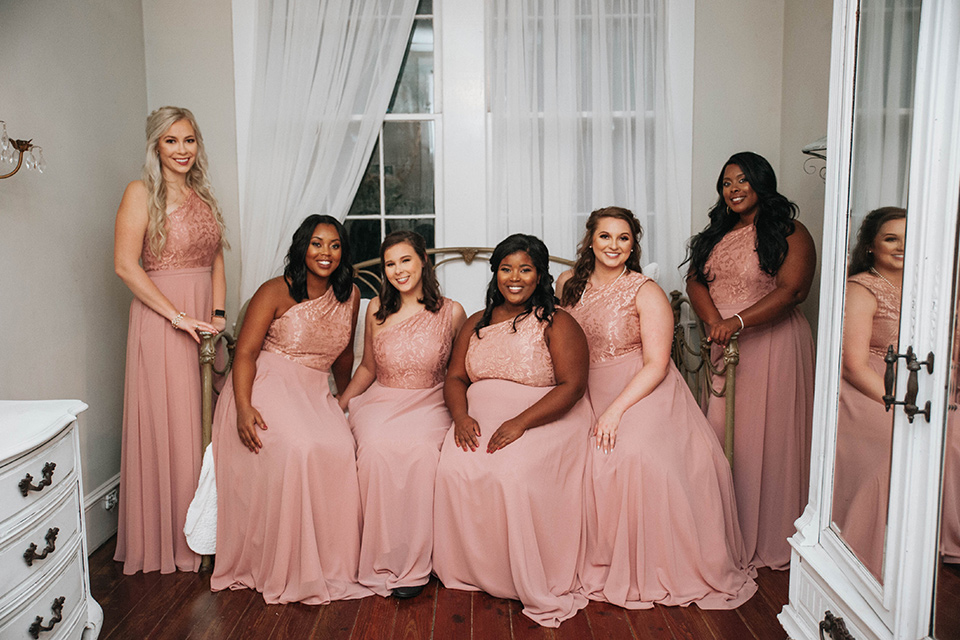 Fete-Venue-New-Orleans-Wedding-bridesmaids-in-pink-dresses