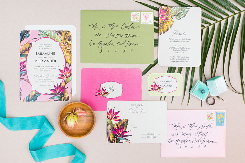 Ole-Hanson-Beach-Club-invitations-in-colorful-styles-with-a-tropical-feel-to-them