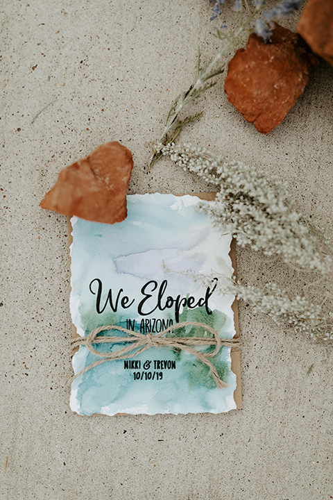  we eloped invitations with watercolor design