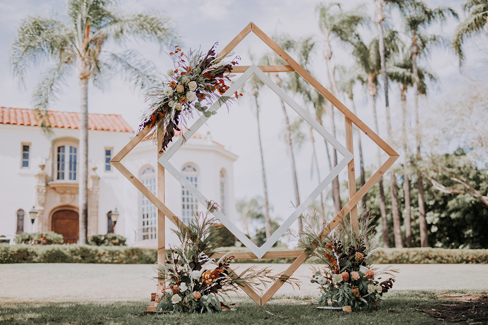  geometric gold arch with bohemian florals 