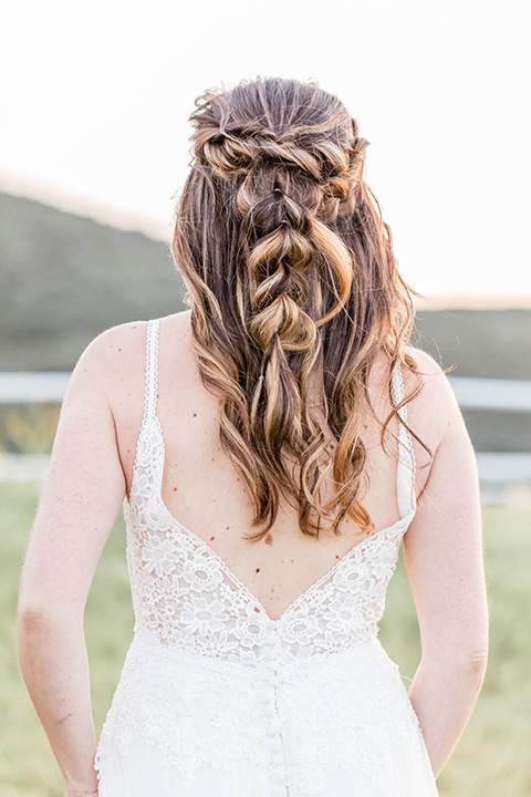  bridal hair with a French braid style 