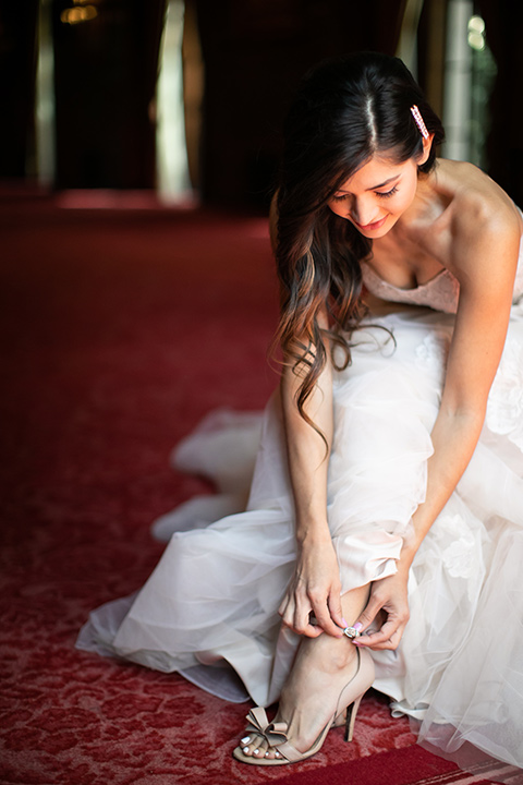  bride in a modern ballgown with a strapless neckline 