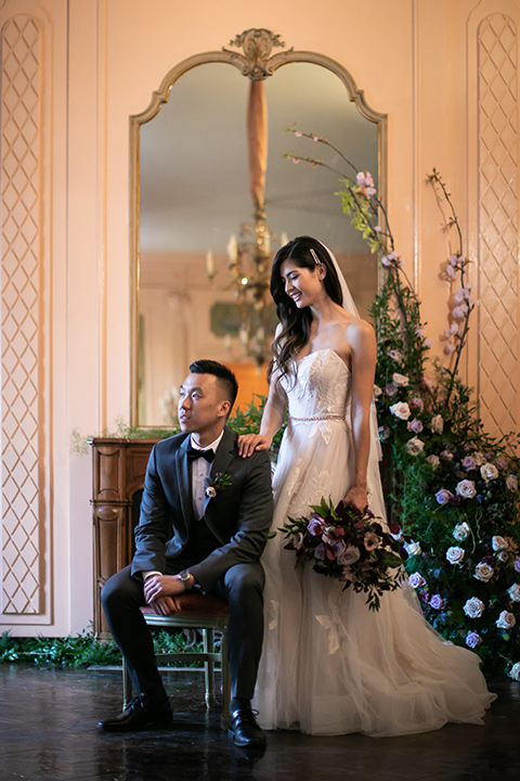  bride in a modern ballgown with a strapless neckline 