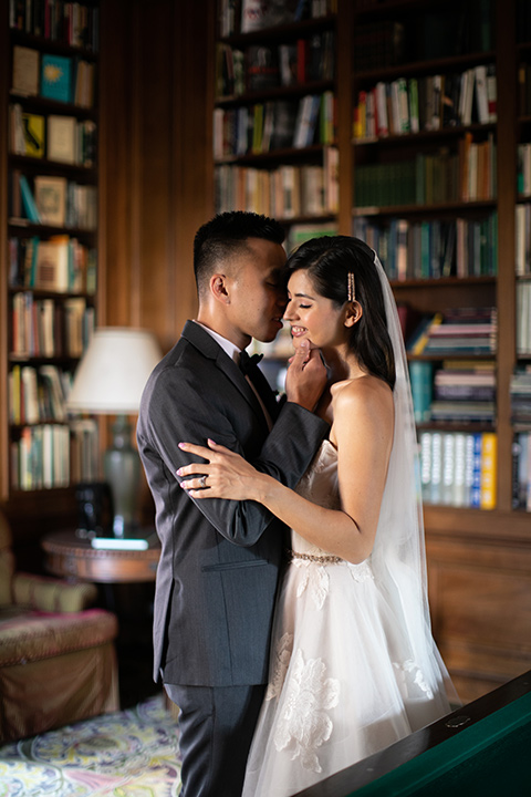  bride in a modern ballgown with a strapless neckline 