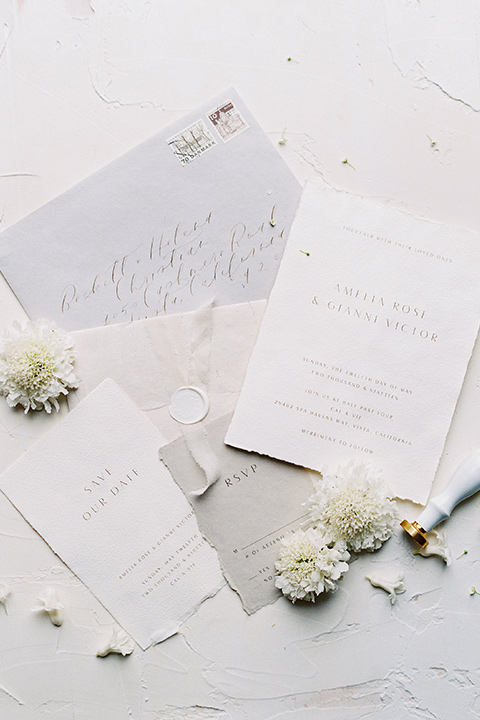  bride in white and blue invitations 