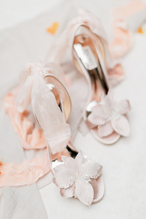  light blush bridal shoes with bows