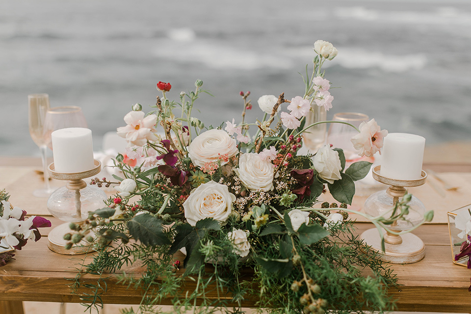  white and pink floral design with green details