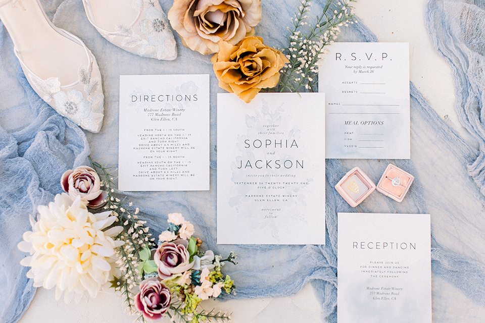  blue and white invitations