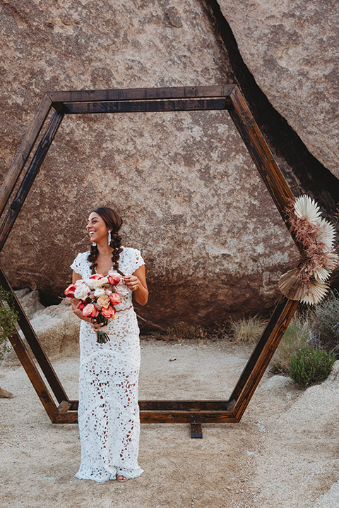  bride in a boho two-piece gown 