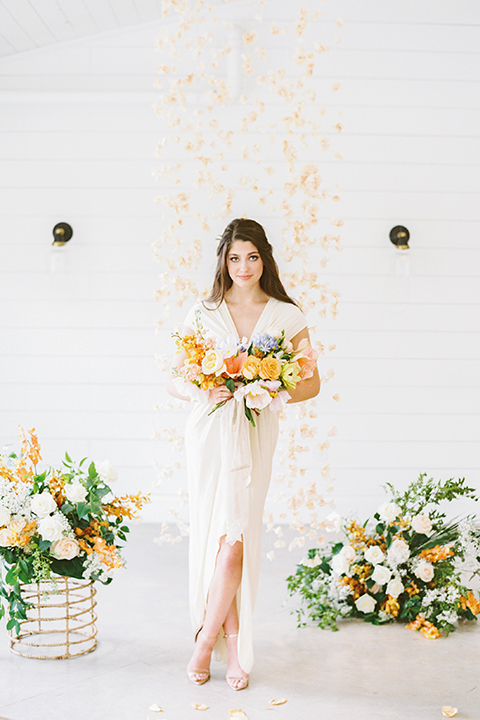  ruffled shoot in texas – bride in a romantic casual wrap dress 