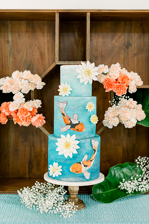  ruffled shoot in texas – cake with koi fish design