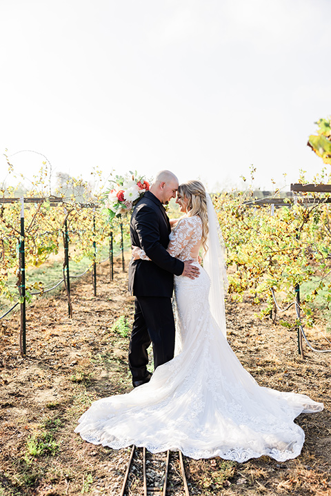  romantic blue and red wedding in a barn 