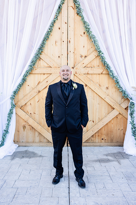  romantic blue and red wedding in a barn 