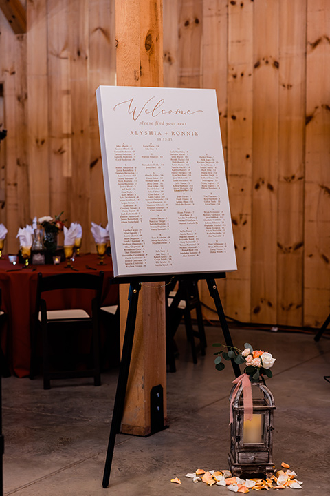  romantic blue and red wedding in a barn 