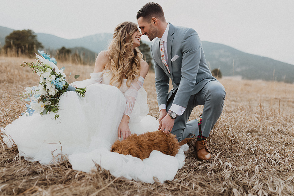  couple exchanging vows in a colorado meadow 